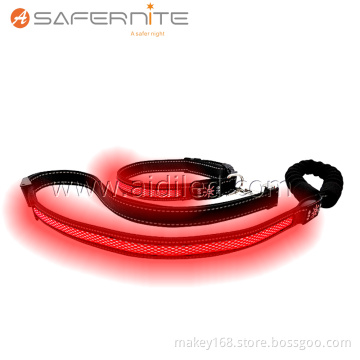 Nylon Webbing Rechargeable Led Light Up Dog Lead